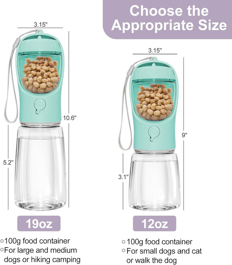 Liphier Dog Water Bottle, Portable Water Bottle with Food Container for Dogs Cat Pet Hiking Walking Travel Camping, Leak-Proof Dog Water Bowl Dispenser with Feeder Function Puppy Essentials - Image 3
